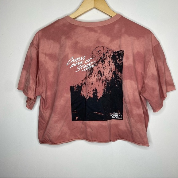 The North Face Pink Crop Top Tee Shirt Size Large - Picture 2 of 4